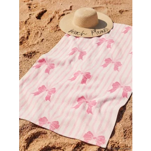 LCW ACCESSORIES Pembe Fiyonk Desenli Pamuklu Kız Çocuk Plaj Havlusu 70x150 cm