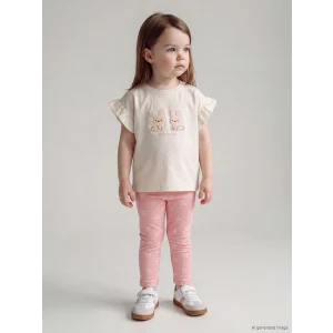 LCW baby Ekru Tavşan Nakışlı Kız Bebek Takım