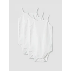 LCW baby Beyaz Kare Yaka Kız Bebek Çıtçıtlı Body 3lü