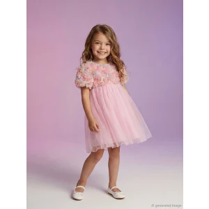 LCW Kids Pembe Çiçekli Kız Çocuk Tütü Elbise