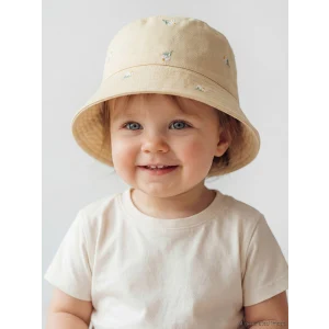 LCW baby Ekru Çiçek Nakışlı Kız Bebek Bucket Şapka