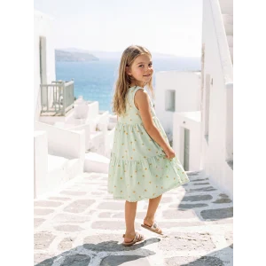 LCW Kids Yeşil A Kesim Katkat Ekose Kız Çocuk Elbise