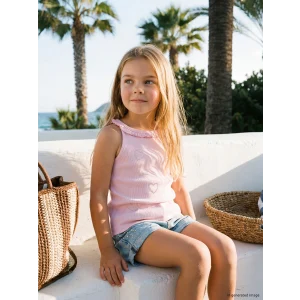 LCW Kids Lila Halter Yaka Baskılı Kız Çocuk Atlet