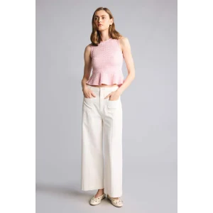 Defacto H5910AXER138 Ekru %100 Pamuk Culotte Normal Bel Gabardin Pantolon