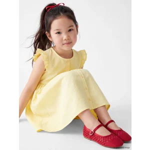 LCW Kids Sarı Fırfırlı Kız Çocuk Elbise