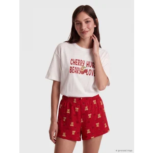LCW Young Kırmızı Bisiklet Yaka Kadın Şortlu Pijama Takımı
