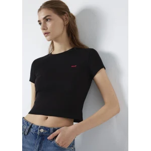 Mavi 1613848-900 Mavi Logo Baskılı Siyah Tişört