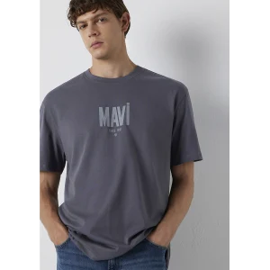 Mavi 0613570-85540 Mavi Logo Baskılı Gri Tişört