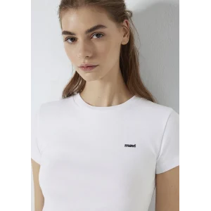 Mavi 1613848-620 Mavi Logo Baskılı Beyaz Tişört
