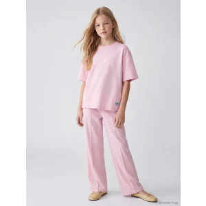 LCW Kids Pembe Kısa Kollu Kız Çocuk Soft Touch Takım