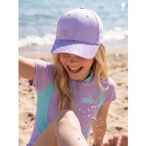 LCW ACCESSORIES Lila Yazı Nakışlı Kız Çocuk Kep Şapka