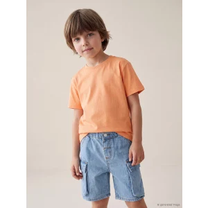 LCW Kids Turuncu Bisiklet Yaka Erkek Çocuk Tişört