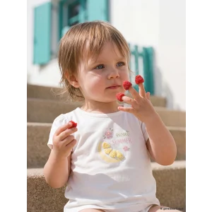 LCW baby Ekru Nakışlı Kız Bebek Tişört ve Tayt Takım