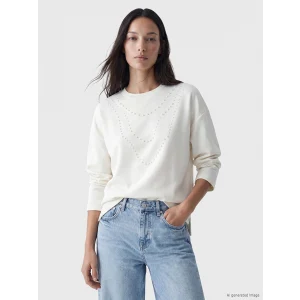LCW EVERYDAY Beyaz İnci İşlemeli Soft Touch Kadın Tunik