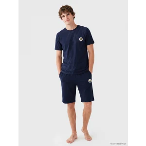 LC WAIKIKI Lacivert Fenerbahçe Baskılı Erkek Şortlu Pijama Takımı