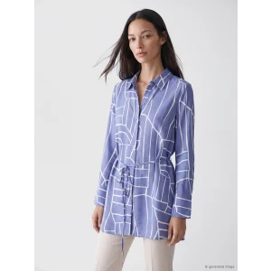 LCW EVERYDAY Mor Beli Kuşaklı Desenli Kadın Gömlek Tunik