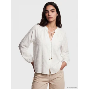 LCW Vision Beyaz Nakışlı Oversize %100 Pamuklu Bluz