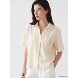 LCW Comfort Bej Nakışlı Kadın Gömlek