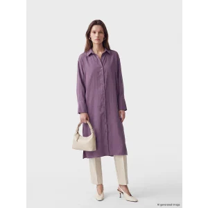 LCW Modest Mor Oversize Modal Karışımlı Kadın Gömlek Tunik
