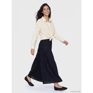 LCW Modest Siyah Beli Lastikli Katkat Etek