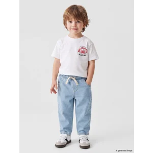 LCW baby Mavi Beli Lastikli Erkek Bebek Pantolon