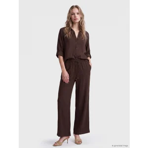 LCW Vision Kahverengi Oversize Kadın Gömlek