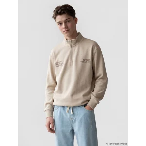 LCW Kids Bej Dik Yaka Erkek Çocuk Sweatshirt