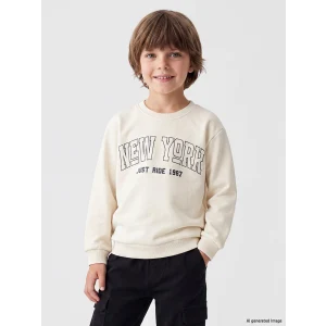 LCW Kids Bej New York Baskılı Erkek Çocuk Sweatshirt