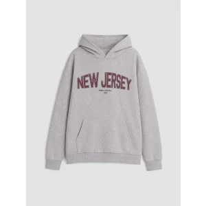 LCW Kids Gri New Jersey Baskılı Erkek Çocuk Sweatshirt