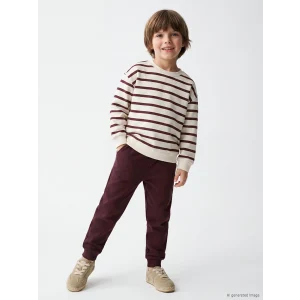 LCW Kids Bordo Çizgili Erkek Çocuk Takım