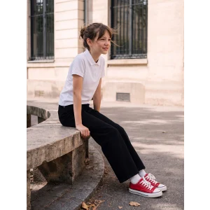 LCW Kids Siyah Wideleg Kız Çocuk Gabardin Pantolon