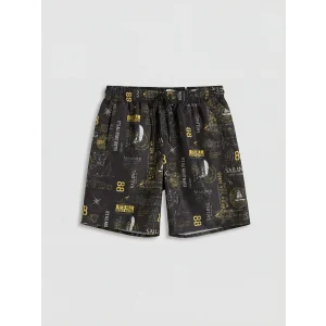 LCW SWIMWEAR Antrasit Kısa Boy Desenli Erkek Deniz Şortu