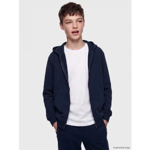 LCW Kids Lacivert Kapüşonlu Erkek Çocuk Fermuarlı Sweatshirt