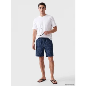 LCW SWIMWEAR Lacivert Diz Altı Boy Desenli Erkek Deniz Şortu