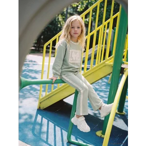 LCW Kids Yeşil Dantel Detaylı Kız Çocuk Taytlı Takım
