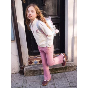 LCW Kids Ekru Dik Yaka Kız Çocuk Soft Touch Taytlı Takım
