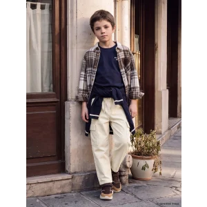 LCW Kids Bej Baggy Fit Erkek Çocuk Gabardin Kargo Pantolon