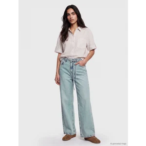 LCW Jeans İndigo Beli Lastikli Wideleg Kadın Jean Pantolon
