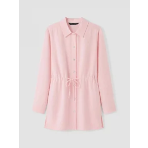 LCW Modest Pembe Beli Bağcıklı Kadın Gömlek Tunik