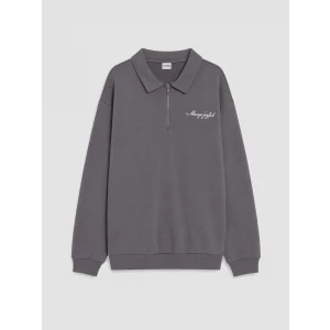 LCW Kids Gri Polo Yaka Erkek Çocuk Sweatshirt