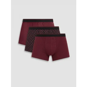 LC WAIKIKI Bordo Pamuklu Esnek Erkek Boxer 3lü
