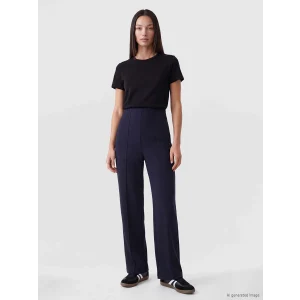 LCWAIKIKI Classic Lacivert Beli Lastikli Soft Touch Kadın Pantolon