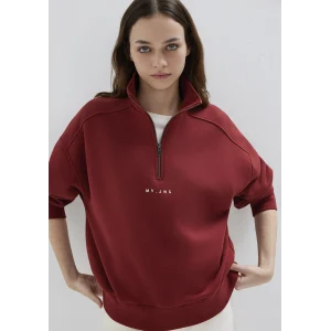 Mavi 1S10533-70411 MVJNS Nakışlı Yarı Fermuarlı Kırmızı Sweatshirt