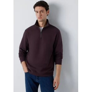 Mavi 0S20027-88083 Yarı Fermuarlı Kahverengi Sweatshirt
