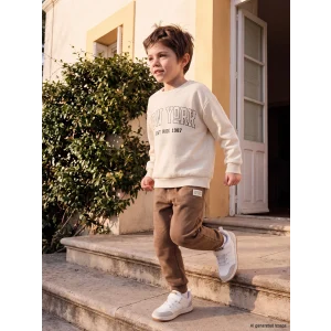 LCW Kids Bej New York Baskılı Erkek Çocuk Sweatshirt