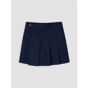 LCW Kids Lacivert Kız Çocuk Pileli Gabardin Şort Etek