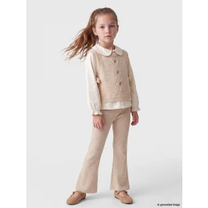 LCW Kids Ekru Bebe Yaka Kız Çocuk Takım
