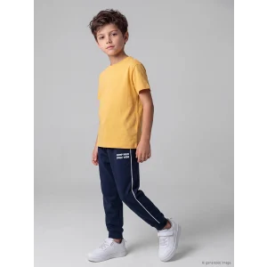LCW Kids Lacivert Erkek Çocuk Baskılı Şeritli Eşofman Altı
