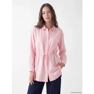 LCW Modest Pembe Beli Bağcıklı Kadın Gömlek Tunik