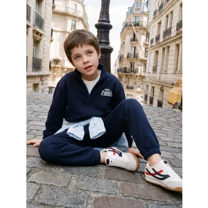 LCW Kids Lacivert New York Baskılı Erkek Çocuk Takım